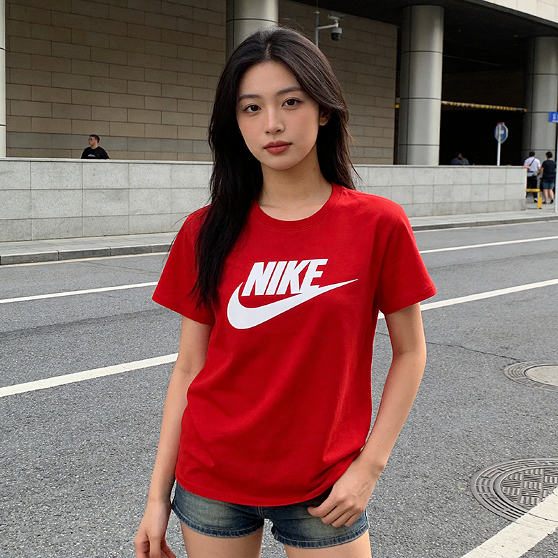 Nike Official Authentic Nike Short-Sleeved Women's Summer New Sports Tops Comfortable and Breathable Round Neck T-Shirt for Women
