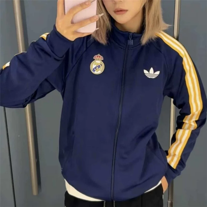 Adidas, мужская весенняя футбольная куртка в ретро-стиле, тренд сезона, американский стиль