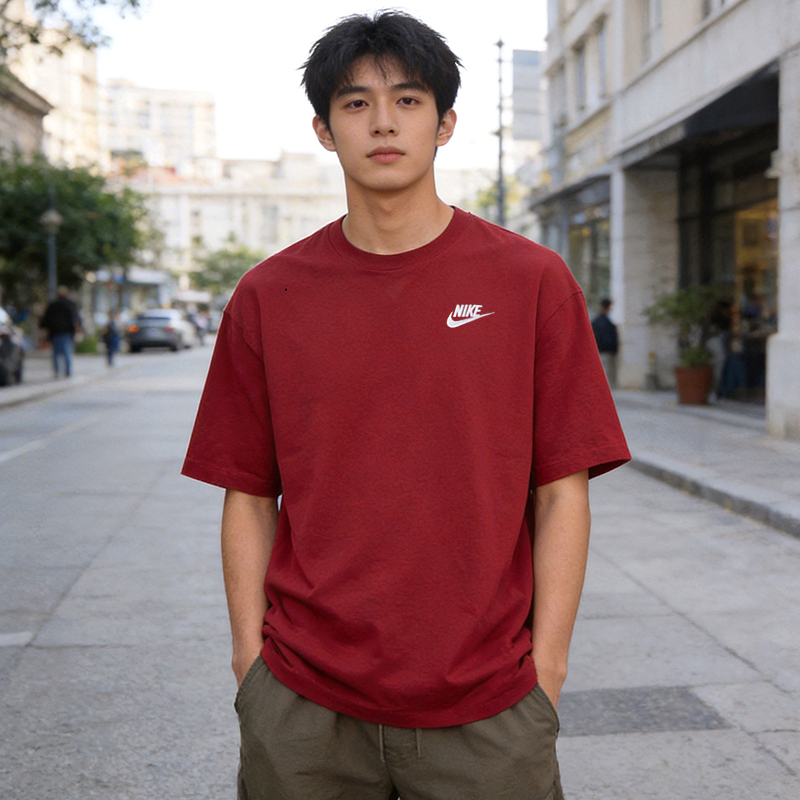 Nike Nike Red T-Shirt Men's Sports Short-Sleeved Official Authentic 2026 New Half-Sleeved Loose T-Shirt Nike Nike Red T-Shirt Men's Sports Short-Sleeved Official Authentic 2026 New Half-Sleeved Loose T-Shirt