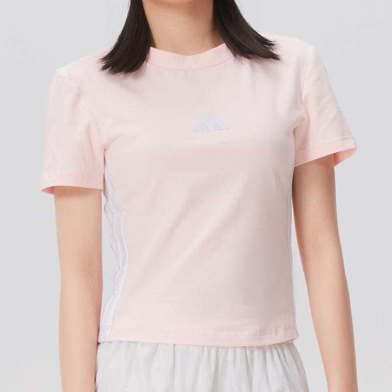 丨Adidas Adidas Short-Sleeved Women's 2026 Summer New Sports Half-Sleeved Pink Round-Neck T-Shirt 丨Adidas Adidas Short-Sleeved Women's 2026 Summer New Sports Half-Sleeved Pink Round-Neck T-Shirt