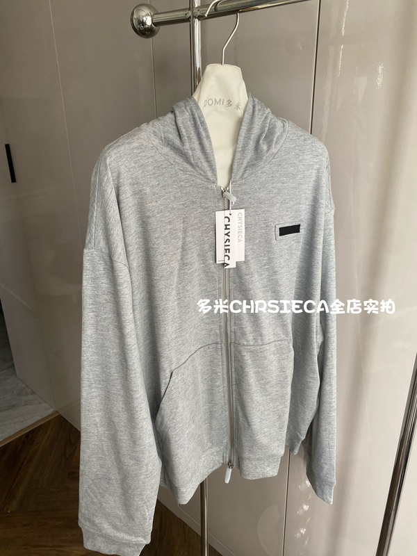 The Fit Is Very Large, so Choose the Size According to Your Preferred Length. Knitted Cotton Double-Layer Premium Gray Hooded Cardigan Sweatshirt The Fit Is Very Large, so Choose the Size According to Your Preferred Length. Knitted Cotton Double-Layer Premium Gray Hooded Cardigan Sweatshirt