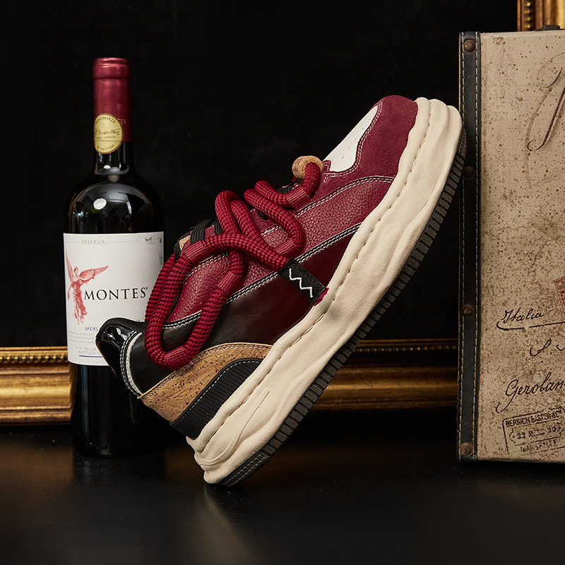 Dvo【Softwood Red Wine】Invisible Height-Increasing Shoes for Men, Summer Trendy Couple's Chunky Shoes, Thick-Soled Casual Sneakers for Women