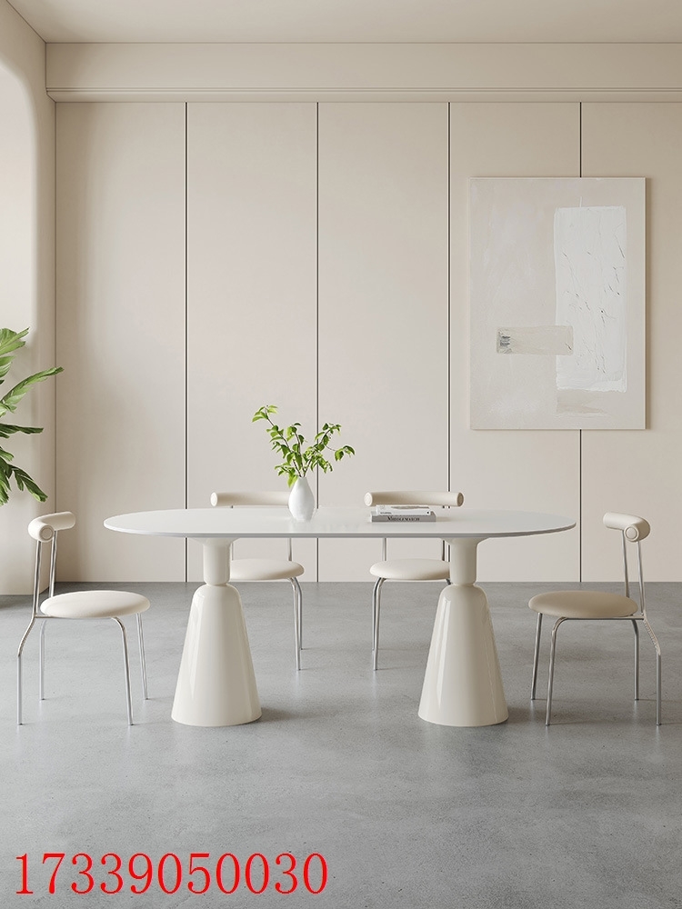 Nordic Rockboard Dining Table And Chairs Combined Cream Wind Holy Grail Table Home Small Family Modern Minimalist Nets Red Dining Table-Taobao