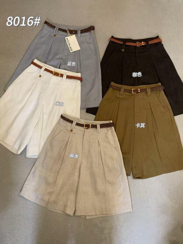 Acc.Jd Korean Style Old Money Style Shorts for Women, High-Waisted, Versatile, Loose and Casual Summer Shorts with Belt Acc.Jd Korean Style Old Money Style Shorts for Women, High-Waisted, Versatile, Loose and Casual Summer Shorts with Belt