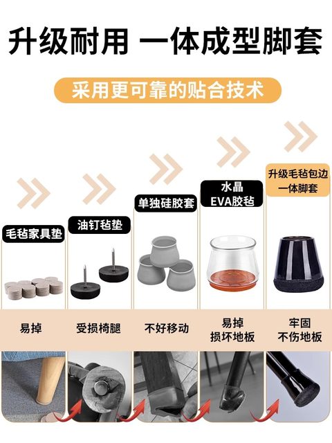 Orange Foot Covers, Orange Foot Protectors, Table and Chair Foot Pads, Thickened Chair Foot Covers, Chair Leg Protectors, Silent and Wear-Resistant