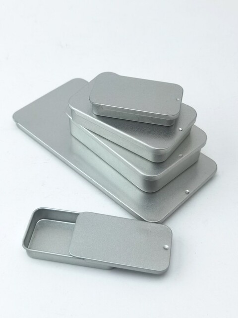 Push-Pull Small Metal Box, Chewing Gum Box, Sliding Lid, Agarwood Eyebrow Wax Balm Box, Finger Sleeve Storage Box, Dental Floss Box, Bird Food Box