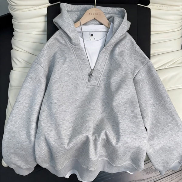 This One Really Hit Me! Fake Two-Piece V-Neck Hooded Sweatshirt 2026 Spring and Autumn American Style Pullover Couple Hoodie Jacket This One Really Hit Me! Fake Two-Piece V-Neck Hooded Sweatshirt 2026 Spring and Autumn American Style Pullover Couple Hoodie Jacket