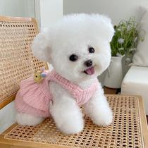 Pet Clothes Autumn Winter New Color Warm Knit Pendant With Skirt Teddy Bibi Bear Dogs Kitty Thickened Clothes