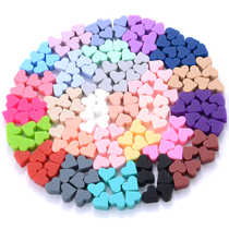 14mm 50Pcs Lot Silicone Beads Baby Pacifier Chain Clip Heart