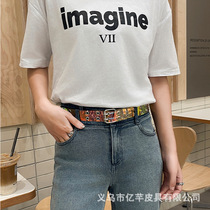 Rainbow Transparent Pin Buckle Womens Belt Fashion Versatile Jeans Belt Trendy Hollow Pants Belt New