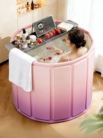 泡澡桶折叠大人洗澡桶家用成人全身泡浴桶儿童洗澡盆浴缸可坐浴盆