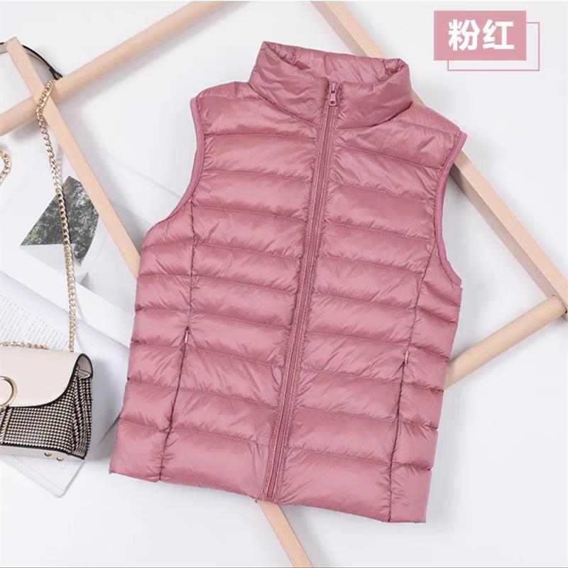2026 Winter Portable down Vest for Women, Short Stand Collar, Autumn and Winter Inner Layer, Outer Wear, White Duck down Vest