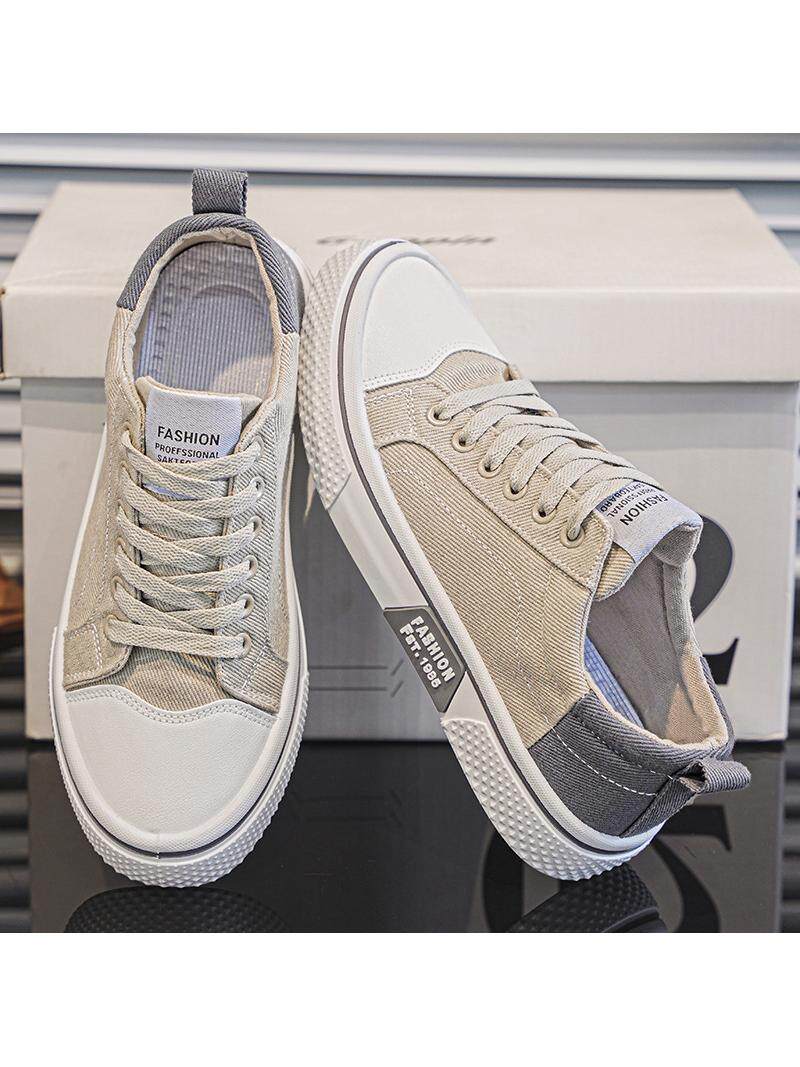 Canvas Men's Shoes 2026 New Spring Breathable Casual Low-Top Sneakers Thick-Soled Wear-Resistant Sports Work Trendy Shoes