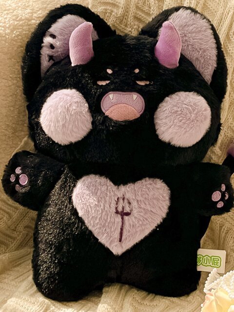 Vockoo Dudu Cat Cute Doll Demon Dudu Cat Plush Toy Gift for Boyfriend/Girlfriend Angel Demon