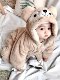 VOCKOO Baby Chef Dog Baby Jumpsuit Autumn and Winter Cute Super Cute Plus Velvet Baby Romper for 1-3 Years Old