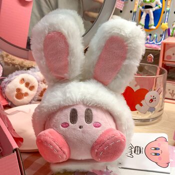 British Vockoo Kirby Keychain Cute Plush Doll Bag Bunny Ears Toy Backpack Pendant