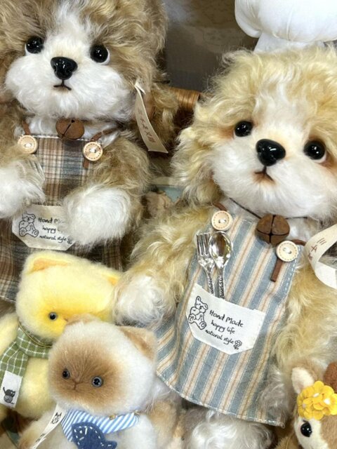 Vockoo High-End Doll Chef Puppy Handmade Jointed Doll Imported Mohair Birthday Christmas New Year Gift