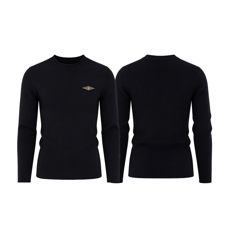 Karmanistic Original American Retro Slim Fit Elastic Metal Label Round Neck Sweater Long-Sleeved T-Shirt for Men and Women in Autumn and Winter Karmanistic Original American Retro Slim Fit Elastic Metal Label Round Neck Sweater Long-Sleeved T-Shirt for Men and Women in Autumn and Winter