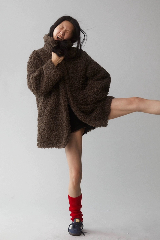 Cutepiece Curly Fur Coat, Faux Fur Jacket