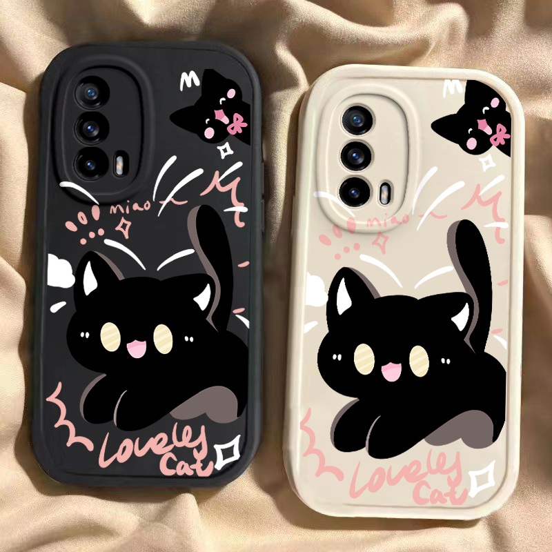 Suitable for Realmex7Pro Mobile Phone Case, New Model Realmext/X2Pro Matte Full-Cover X50M Anti-Fall Thin X7Max Soft Silicone Realmex7Pro Supreme Version Protective Case Cartoon Cat