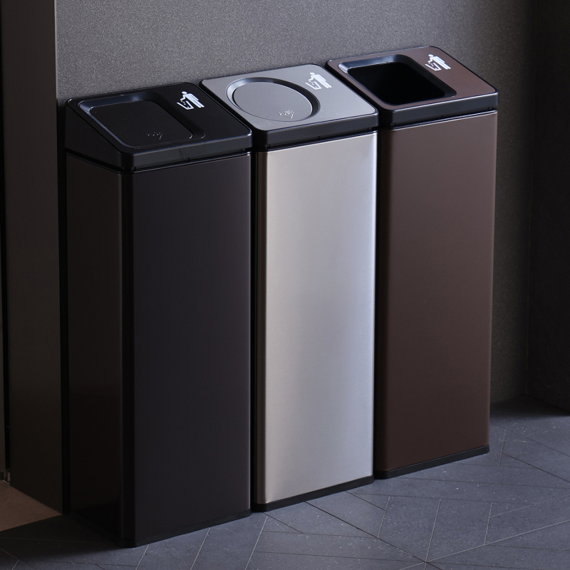 Stainless Steel Vertical Swing-Lid Trash Can for Commercial Use, Washbasin Swing Lid Paper Towel Holder, No Need to Bend Over, Large Capacity Flip Lid Stainless Steel Vertical Swing-Lid Trash Can for Commercial Use, Washbasin Swing Lid Paper Towel Holder, No Need to Bend Over, Large Capacity Flip Lid