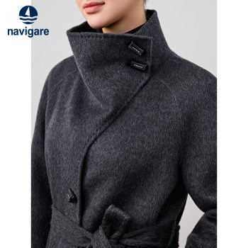 Sailboat reversible wool cape coat