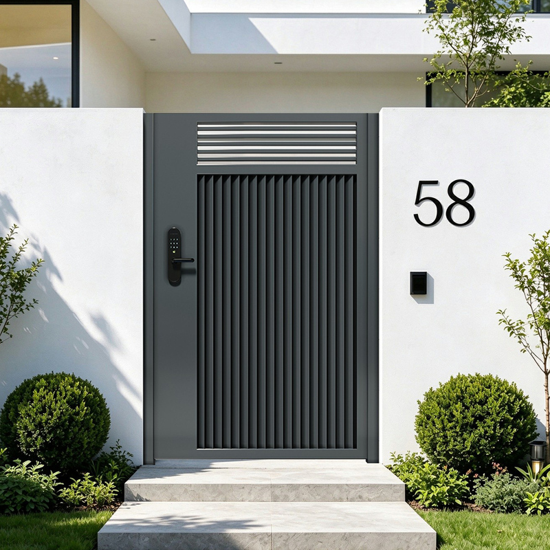 Aluminum Alloy Courtyard Door, Single-Opening Modern Minimalist Villa Gate, Homestay Wrought Iron Small Yard Garden Door, Entry Fence Gate Aluminum Alloy Courtyard Door, Single-Opening Modern Minimalist Villa Gate, Homestay Wrought Iron Small Yard Garden Door, Entry Fence Gate