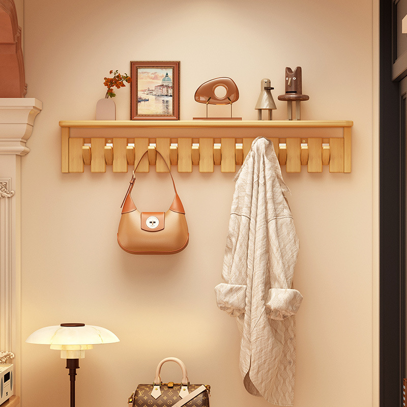 German High-Quality Solid Wood Coat Hooks, No-Drill Entryway Coat Rack, Multifunctional Bedroom Hook Storage Rack German High-Quality Solid Wood Coat Hooks, No-Drill Entryway Coat Rack, Multifunctional Bedroom Hook Storage Rack