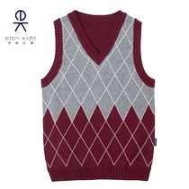 eton kidd british bordeaux grey bordeaux diamond pattern air layer vest 10B028