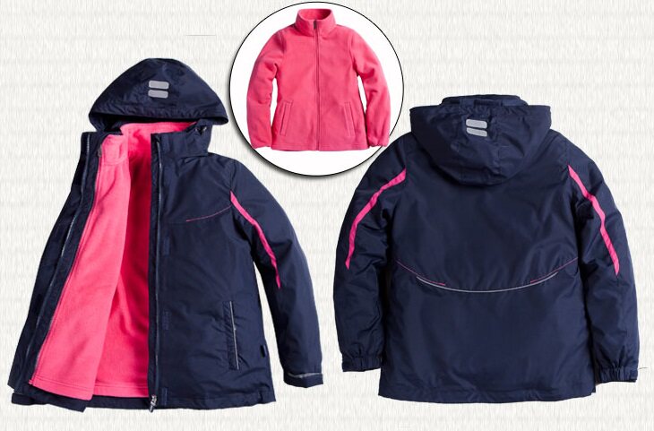 Eaton Gide children's clothing jackets boys and girls detachable 2-piece set 14X215 (real objects do not include badges)