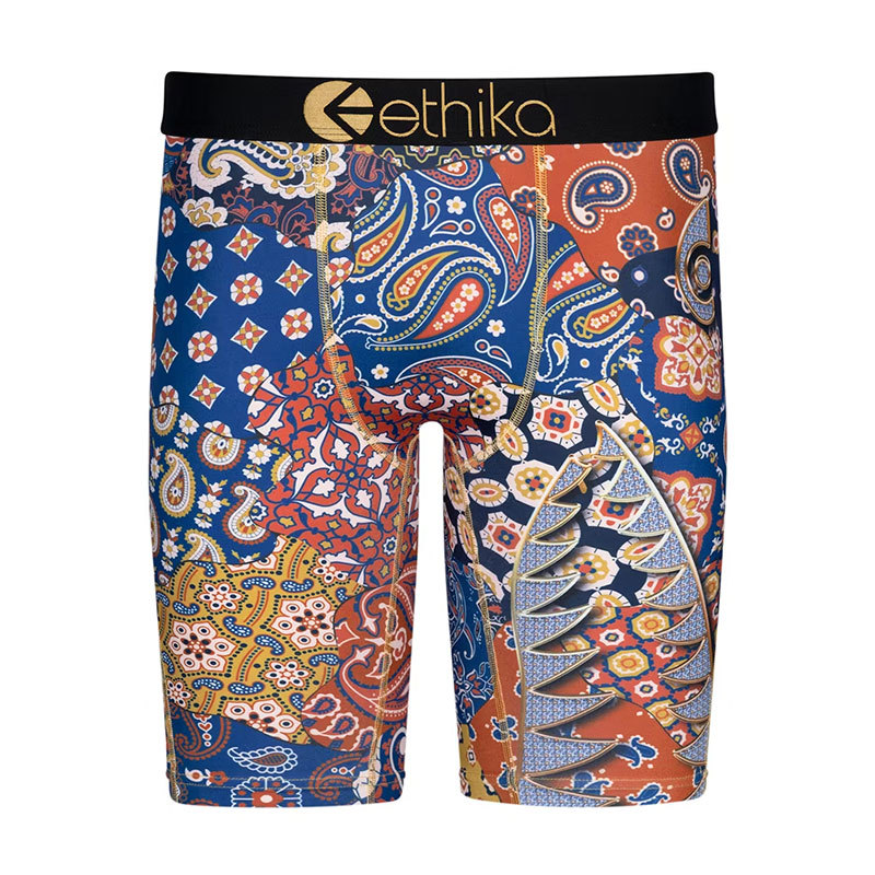 Ethika Trbottomy Sports Underwear Boys' Underwear Shark Print Trbottomy Men's Breathable Extended Boxer Briefs