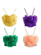 Women Fashion Yellow Floral Transparent Gauze Halter Tank op