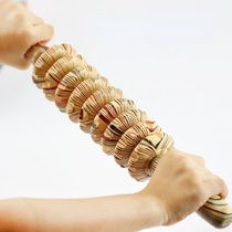 Wood 9-Wheel household whole body multi-purpose massage roll