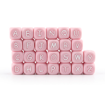 10 50 100Pcs 12mm BABY Silicone Beads Letter DIY Name Teethe