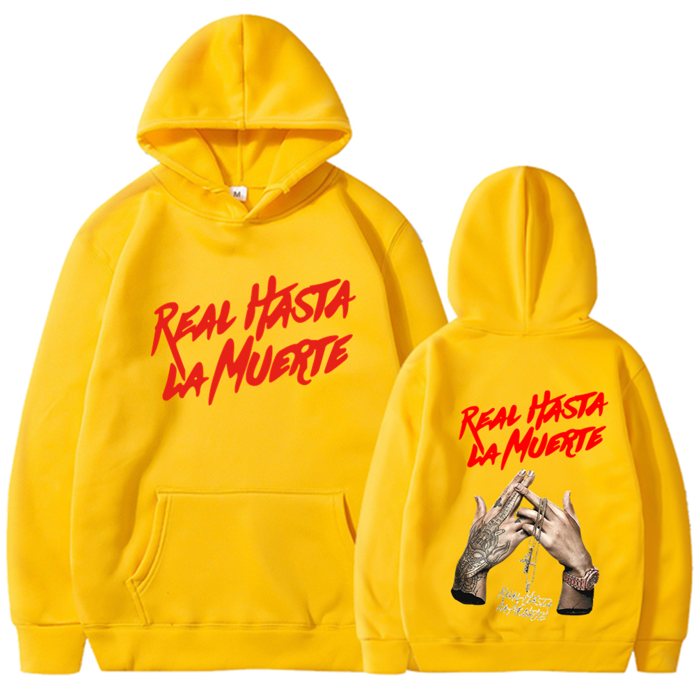 Футболка-худи с принтом Anuel Aa, длинная кофта, Real Hasta La Muert