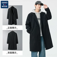 Черное шерстяное пальто