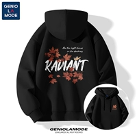 [Тяжелый 330 г — с капюшоном] Черный (этикетка на груди «Клен и птица»_Этикетка «Клен и птица» на спине)