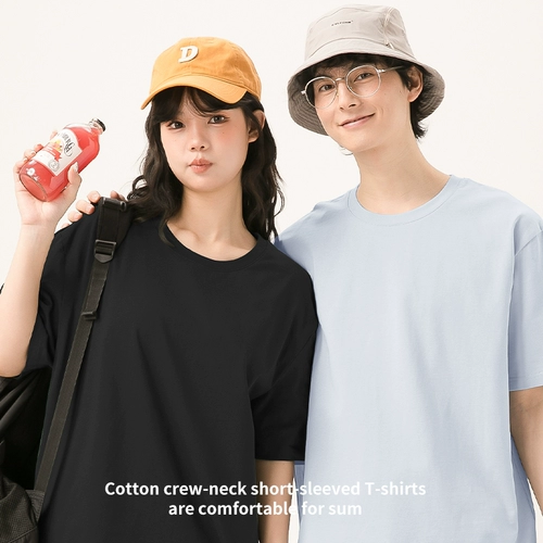 Хлопковая черная футболка с коротким рукавом, размер, оверсайз