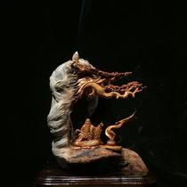 Taihang Thuja landscape ornaments Zen reverse flow fragrant log wood carving root carving natural follow-up living room ornaments direct sales