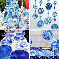 Kindergarten Huanchuang handmade tie-dye embroidery stretch decorative painting material package diy homemade indigo dye art area wall decorations