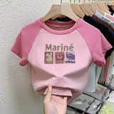 Летняя одежда, детская короткая летняя футболка, короткий рукав, в корейском стиле