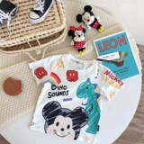 Мультяшная хлопковая летняя детская милая радужная футболка с коротким рукавом для мальчиков, в западном стиле