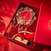 Ancient style finished fan new Chinese style round fan diy material package Xiuhe suit bride wedding wedding handmade wedding fan