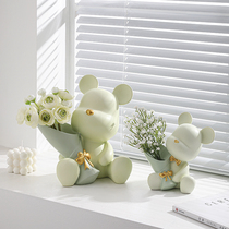 Creative bouquet violent bear living room decorations home entrance TV cabinet desktop decorations housewarming new home small gifts