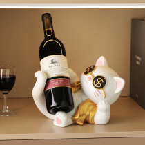 Lucky cat wine rack ornaments wine cabinet light luxury high-end decoration sideboard wine holder home living room decoration gifts