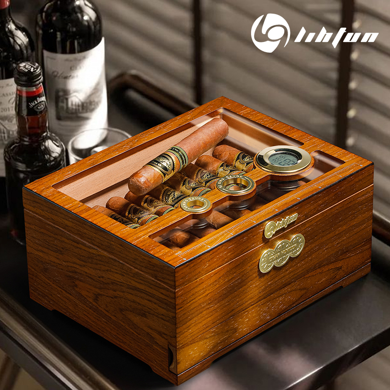 Xifei Cigar Humidor Cedar Solid Wood Large Capacity Sealed Moisture-Proof and Insect-Proof with Visual Window Alcohol Cigar Box Xifei Cigar Humidor Cedar Solid Wood Large Capacity Sealed Moisture-Proof and Insect-Proof with Visual Window Alcohol Cigar Box