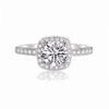 IGI Henan cultivated diamond Pt950 platinum diamond ring square package group diamond micro-set 1 carat engagement ring for girlfriend