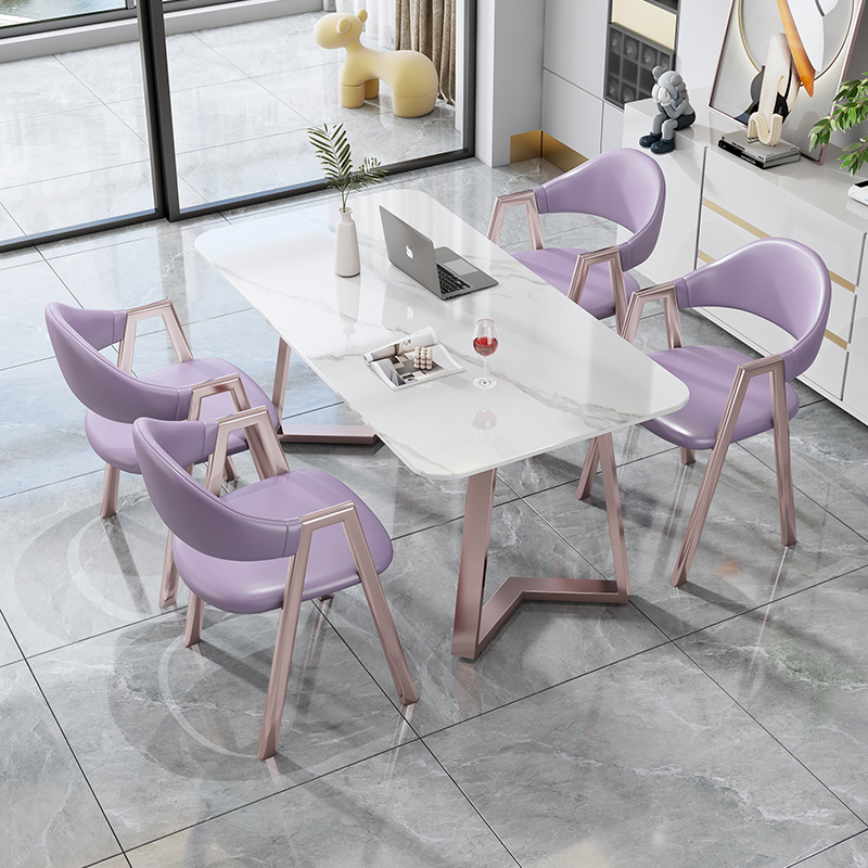 Light Luxury Slate Dining Table and Chair Set 2023 New Modern Simple Home Small Apartment Rectangular Dining Table Light Luxury Slate Dining Table and Chair Set 2023 New Modern Simple Home Small Apartment Rectangular Dining Table