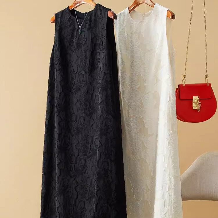 Plus Size 150kg Three-Dimensional Cut-Out Design Stylish Sleeveless Dress Summer High-End Tank Dress for Women2 Plus Size 150kg Three-Dimensional Cut-Out Design Stylish Sleeveless Dress Summer High-End Tank Dress for Women2
