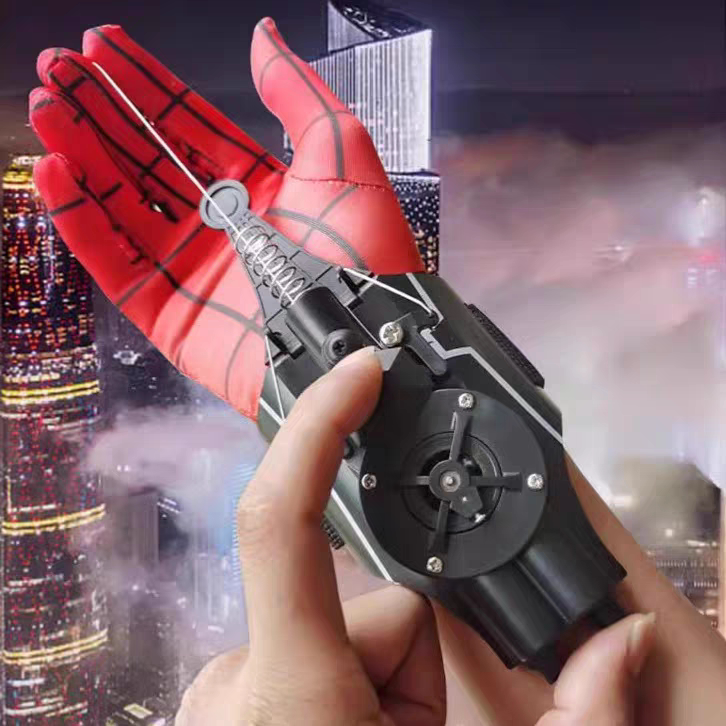 Cool Spider-Man Web-Shooting Launcher with Electric Retractable Cord, High-Tech Gift for Boys and Girls
